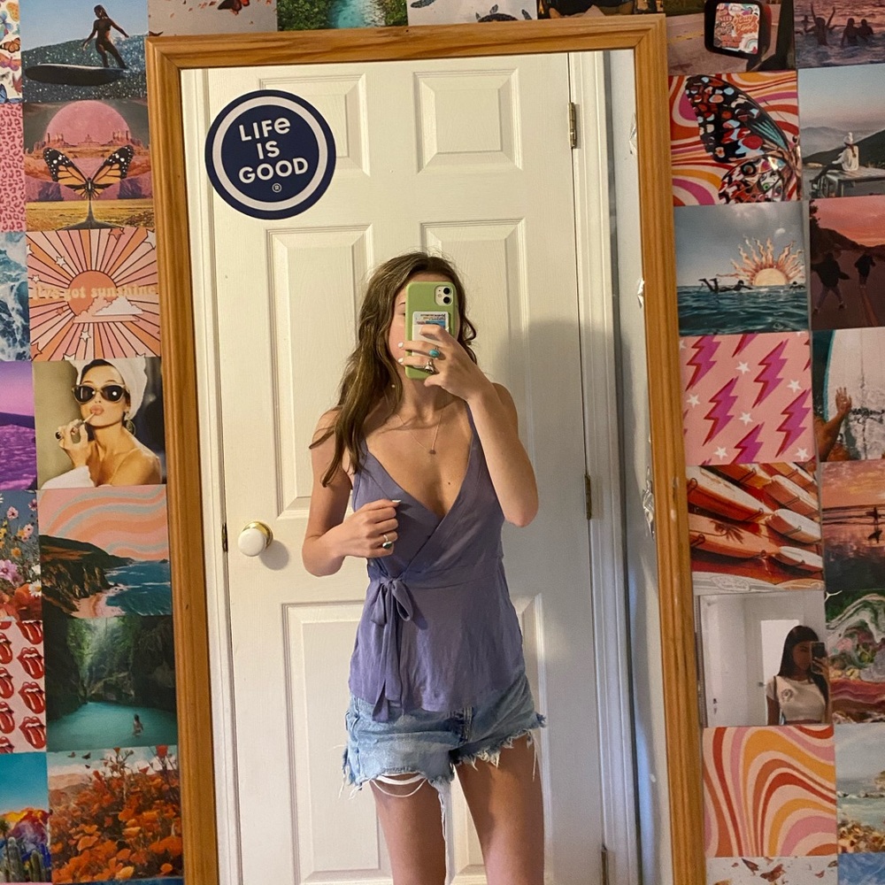 Purple Wrap Tank Top American Eagle